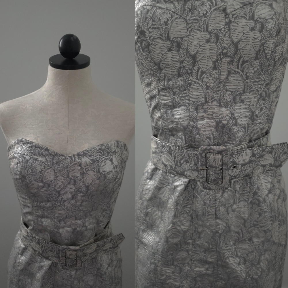 Badgley Mischka Designer Evening Mini Midi 3-Piece Belted Set Dress 6-Medium - Picture 6 of 9